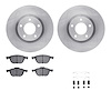 6512-80290 Brake Rotors w/5000 Advanced Brake Pads Kit with Hardware, 2004-2015 Ford/Lincoln/Mercury/Mazda, Position: Front - image 1