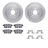 6512-80307 Brake Rotors w/5000 Advanced Brake Pads Kit with Hardware, 2007-2015 Ford/Lincoln/Mercury/Mazda, Position: Rear - image 1