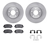 6512-80322 Brake Rotors w/5000 Advanced Brake Pads Kit with Hardware, 2013-2015 Ford/Lincoln/Mercury/Mazda, Position: Front - image 1