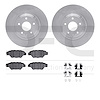 6512-80343 Brake Rotors w/5000 Advanced Brake Pads Kit with Hardware, Fits Select Ford/Lincoln/Mercury/Mazda, Position: Rear - image 1