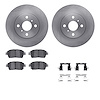 6512-91009 Brake Rotors w/5000 Advanced Brake Pads Kit with Hardware, 2012-2015 Lexus/Toyota/Scion, Position: Front - image 1