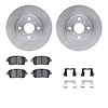 6512-91014 Brake Rotors w/5000 Advanced Brake Pads Kit with Hardware, 2004-2006 Lexus/Toyota/Scion, Position: Front - image 1