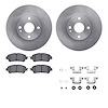 6512-91020 Brake Rotors w/5000 Advanced Brake Pads Kit with Hardware, 2016-2020 Multiple Makes/Models, Position: Front - image 1