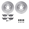6512-92029 Brake Rotors w/5000 Advanced Brake Pads Kit with Hardware, 2003-2017 Audi/Volkswagen, Position: Front
