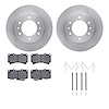 6512-93003 Brake Rotors w/5000 Advanced Brake Pads Kit with Hardware, 2006-2010 GM, Position: Front - image 1