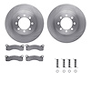 6512-99010 Brake Rotors w/5000 Advanced Brake Pads Kit with Hardware, 1972-1976 Ford/Lincoln/Mercury/Mazda, Position: Front - image 1