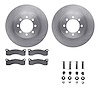 6512-99011 Brake Rotors w/5000 Advanced Brake Pads Kit with Hardware, 1968-1971 Ford/Lincoln/Mercury/Mazda, Position: Front - image 1