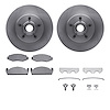6512-99016 Brake Rotors w/5000 Advanced Brake Pads Kit with Hardware, 1980-1983 Ford/Lincoln/Mercury/Mazda, Position: Front - image 1