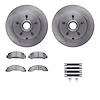 6512-99019 Brake Rotors w/5000 Advanced Brake Pads Kit with Hardware, 1986-1987 Ford/Lincoln/Mercury/Mazda, Position: Front - image 1