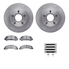 6512-99022 Brake Rotors w/5000 Advanced Brake Pads Kit with Hardware, 1986-1987 Ford/Lincoln/Mercury/Mazda, Position: Front - image 1