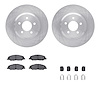 6512-99040 Brake Rotors w/5000 Advanced Brake Pads Kit with Hardware, 2007-2014 Ford/Lincoln/Mercury/Mazda, Position: Front - image 1