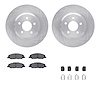6512-99041 Brake Rotors w/5000 Advanced Brake Pads Kit with Hardware, 2005-2014 Ford/Lincoln/Mercury/Mazda, Position: Front - image 1