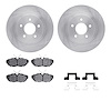 6512-99046 Brake Rotors w/5000 Advanced Brake Pads Kit with Hardware, 2007-2014 Ford/Lincoln/Mercury/Mazda, Position: Rear - image 1