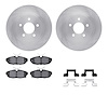 6512-99048 Brake Rotors w/5000 Advanced Brake Pads Kit with Hardware, 2012-2014 Ford/Lincoln/Mercury/Mazda, Position: Rear - image 1