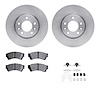 6512-99055 Brake Rotors w/5000 Advanced Brake Pads Kit with Hardware, 2006-2012 Ford/Lincoln/Mercury/Mazda, Position: Front - image 1