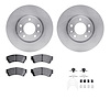 6512-99056 Brake Rotors w/5000 Advanced Brake Pads Kit with Hardware, 2006-2013 Ford/Lincoln/Mercury/Mazda, Position: Front - image 1