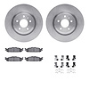 6512-99075 Brake Rotors w/5000 Advanced Brake Pads Kit with Hardware, 2009-2010 Ford/Lincoln/Mercury/Mazda, Position: Front - image 1