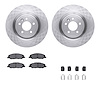 6512-99101 Brake Rotors w/5000 Advanced Brake Pads Kit with Hardware, 2011-2014 Ford/Lincoln/Mercury/Mazda, Position: Front - image 1