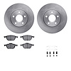 6512-99113 Brake Rotors w/5000 Advanced Brake Pads Kit with Hardware, 2012-2018 Ford/Lincoln/Mercury/Mazda, Position: Front - image 1