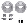 6512-99121 Brake Rotors w/5000 Advanced Brake Pads Kit with Hardware, 2013-2020 Ford/Lincoln/Mercury/Mazda, Position: Rear - image 1