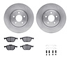 6512-99126 Brake Rotors w/5000 Advanced Brake Pads Kit with Hardware, 2013-2019 Ford/Lincoln/Mercury/Mazda, Position: Front - image 1