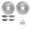 6512-99134 Brake Rotors w/5000 Advanced Brake Pads Kit with Hardware, 2013-2019 Ford/Lincoln/Mercury/Mazda, Position: Front - image 1