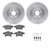 6512-99145 Brake Rotors w/5000 Advanced Brake Pads Kit with Hardware, 2013-2020 Ford/Lincoln/Mercury/Mazda, Position: Front - image 1