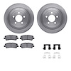 6512-99157 Brake Rotors w/5000 Advanced Brake Pads Kit with Hardware, 2015-2021 Ford/Lincoln/Mercury/Mazda, Position: Rear - image 1
