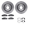 6512-99163 Brake Rotors w/5000 Advanced Brake Pads Kit with Hardware, 2015-2020 Ford/Lincoln/Mercury/Mazda, Position: Front - image 1