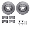 6512-99169 Brake Rotors w/5000 Advanced Brake Pads Kit with Hardware, Fits Select Ford/Lincoln/Mercury/Mazda, Position: Front - image 1