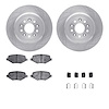 6512-99190 Brake Rotors w/5000 Advanced Brake Pads Kit with Hardware, 2009-2019 Ford/Lincoln/Mercury/Mazda, Position: Rear - image 1