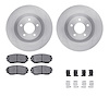 6512-99197 Brake Rotors w/5000 Advanced Brake Pads Kit with Hardware, 2007-2015 Ford/Lincoln/Mercury/Mazda, Position: Front - image 1