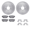 6512-99203 Brake Rotors w/5000 Advanced Brake Pads Kit with Hardware, 2007-2010 Ford/Lincoln/Mercury/Mazda, Position: Rear - image 1