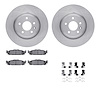 6512-99224 Brake Rotors w/5000 Advanced Brake Pads Kit with Hardware, 2011-2019 Ford/Lincoln/Mercury/Mazda, Position: Front - image 1