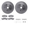 6512-99236 Brake Rotors w/5000 Advanced Brake Pads Kit with Hardware, 1973-1985 Ford/Lincoln/Mercury/Mazda, Position: Front - image 1