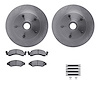 6512-99237 Brake Rotors w/5000 Advanced Brake Pads Kit with Hardware, 1986-1993 Ford/Lincoln/Mercury/Mazda, Position: Front - image 1