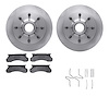 6512-99266 Brake Rotors w/5000 Advanced Brake Pads Kit with Hardware, 1980-1985 Ford/Lincoln/Mercury/Mazda, Position: Front - image 1