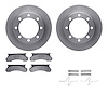 6512-99270 Brake Rotors w/5000 Advanced Brake Pads Kit with Hardware, 1986-1994 Ford/Lincoln/Mercury/Mazda, Position: Front - image 1