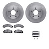 6512-99284 Brake Rotors w/5000 Advanced Brake Pads Kit with Hardware, 1983-1992 Ford/Lincoln/Mercury/Mazda, Position: Front - image 1