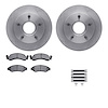 6512-99290 Brake Rotors w/5000 Advanced Brake Pads Kit with Hardware, 1986-1988 Ford/Lincoln/Mercury/Mazda, Position: Front - image 1