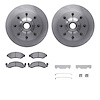 6512-99296 Brake Rotors w/5000 Advanced Brake Pads Kit with Hardware, 1980-1985 Ford/Lincoln/Mercury/Mazda, Position: Front - image 1