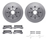 6512-99300 Brake Rotors w/5000 Advanced Brake Pads Kit with Hardware, 1986-1994 Ford/Lincoln/Mercury/Mazda, Position: Front - image 1