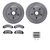 6512-99310 Brake Rotors w/5000 Advanced Brake Pads Kit with Hardware, 1986-1992 Ford/Lincoln/Mercury/Mazda, Position: Front - image 1
