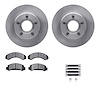 6512-99315 Brake Rotors w/5000 Advanced Brake Pads Kit with Hardware, 1993-1994 Ford/Lincoln/Mercury/Mazda, Position: Front - image 1