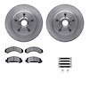 6512-99318 Brake Rotors w/5000 Advanced Brake Pads Kit with Hardware, 1991-1994 Ford/Lincoln/Mercury/Mazda, Position: Front - image 1