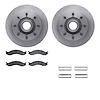 6512-99321 Brake Rotors w/5000 Advanced Brake Pads Kit with Hardware, 1992-1994 Ford/Lincoln/Mercury/Mazda, Position: Front - image 1