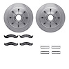 6512-99324 Brake Rotors w/5000 Advanced Brake Pads Kit with Hardware, 1994-1994 Ford/Lincoln/Mercury/Mazda, Position: Front - image 1