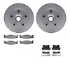 6512-99330 Brake Rotors w/5000 Advanced Brake Pads Kit with Hardware, 1994-2003 Ford/Lincoln/Mercury/Mazda, Position: Front - image 1