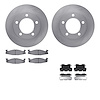 6512-99333 Brake Rotors w/5000 Advanced Brake Pads Kit with Hardware, 1994-1996 Ford/Lincoln/Mercury/Mazda, Position: Front - image 1