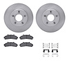 6512-99363 Brake Rotors w/5000 Advanced Brake Pads Kit with Hardware, 1995-1997 Ford/Lincoln/Mercury/Mazda, Position: Front - image 1